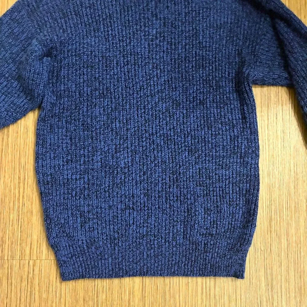 Vintage Playboy Special Edition Blue Marled Knit Mock Neck Sweater 90s Mens L